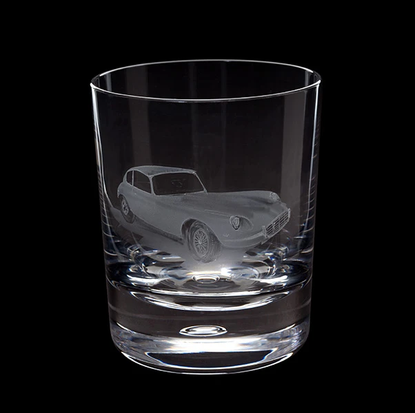 Hand Engraved Jaguar E-Type Tumbler 3 Hand Engraved Jaguar E-Type Tumbler