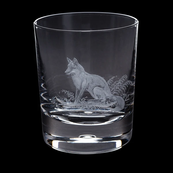 Hand Engraved Fox Tumbler 3 Hand Engraved Fox Tumbler